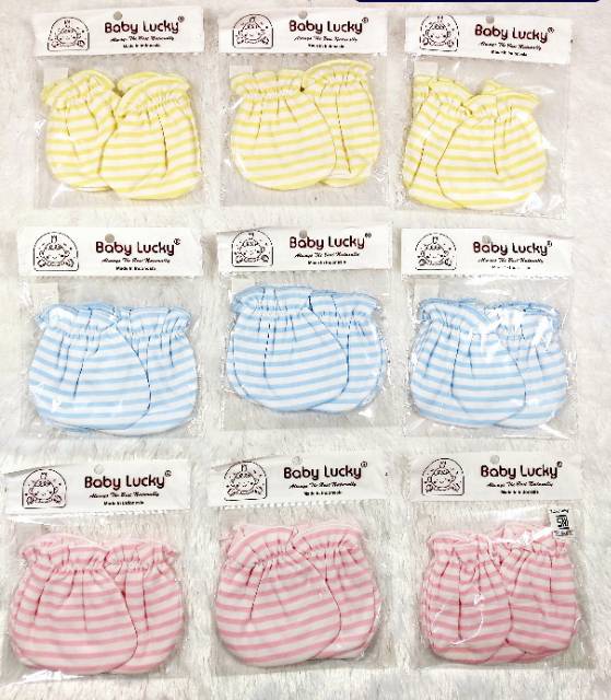 (3 Set) Bb Lucky_sarung tangan kaki bayi /  stk baby lucky / sarung tangan bayi 