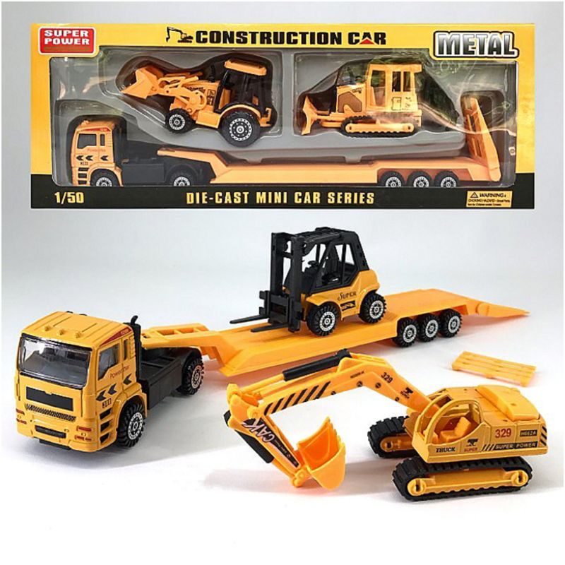 CONSTRUCTION TRUCK DIECAST Mainan Mobil Truk Konstruksi Excavator Forklift Molen