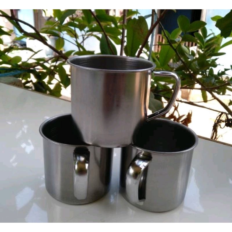 Mug Gelas Stainless / Mug Cafe Atau Outdoor mini