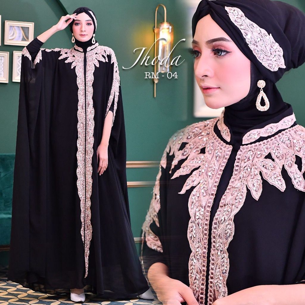 Kaftan Jhoda,Dress Kaftan Wanita Modern Terbaru,Gamis Kaftan Ceruty Babydoll,BY Riska Mode