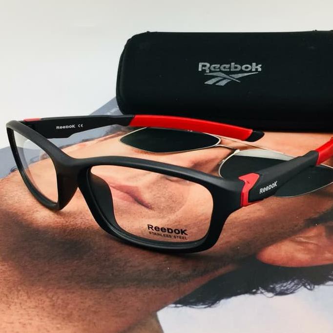 BURUAN BELI // KACAMATA FRAME PRIA REEBOK FREE LENSA ANTIRADIASI UV - HITAM ORIGINAL