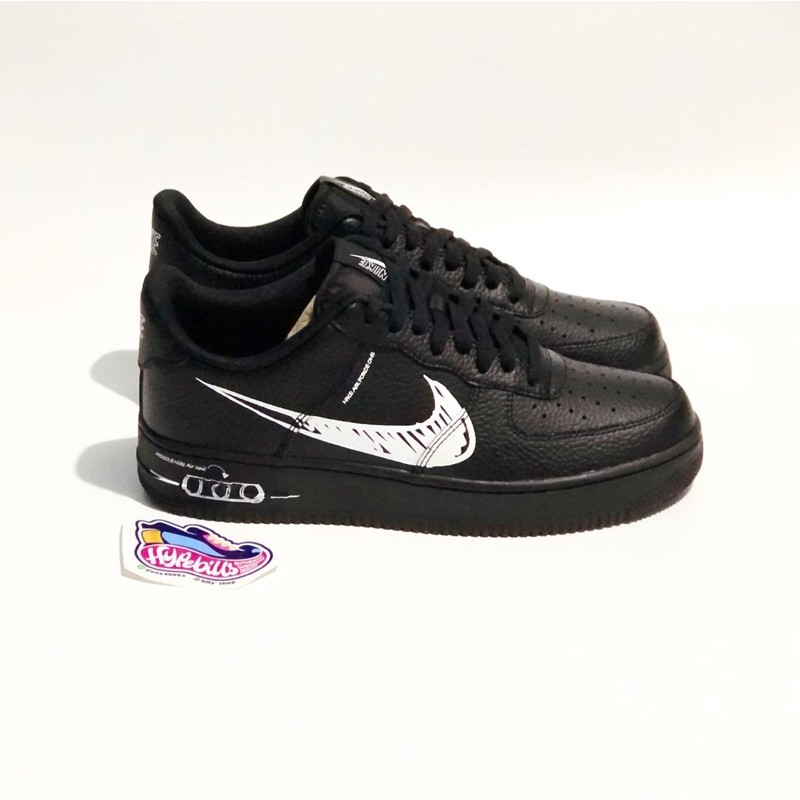 NIKE AIR FORCE 1 LV8 UTILITY SKETCH BLACK WHITE ORIGINAL