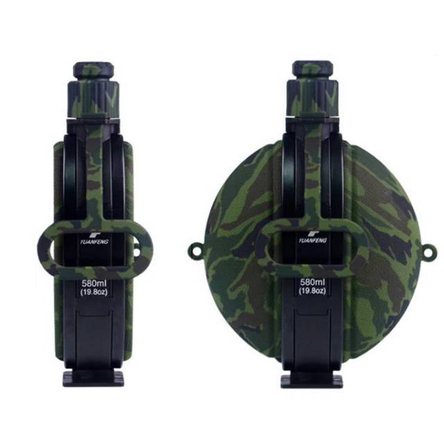 Yuanfeng Botol Minum Tentara Foldable Round Kettle dengan Kompas 580ml