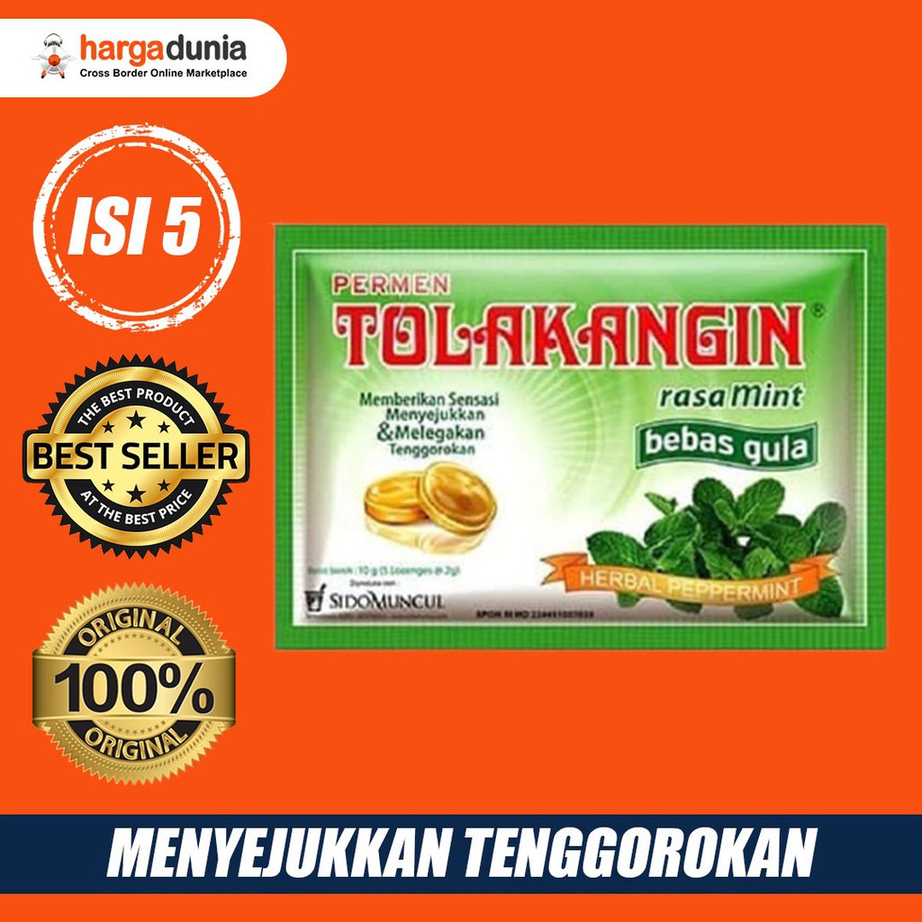 

Permen Tolak Angin Bebas Gula 1 Sachet isi 5