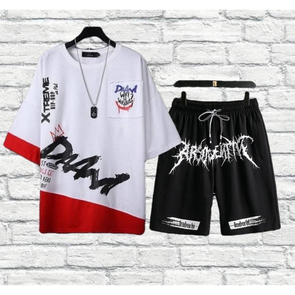 COD/ARPIOSSHOP - STELAN OVERSIZE MAD - SETELAN PRIA SATU SET ( KAOS + CELPEN )