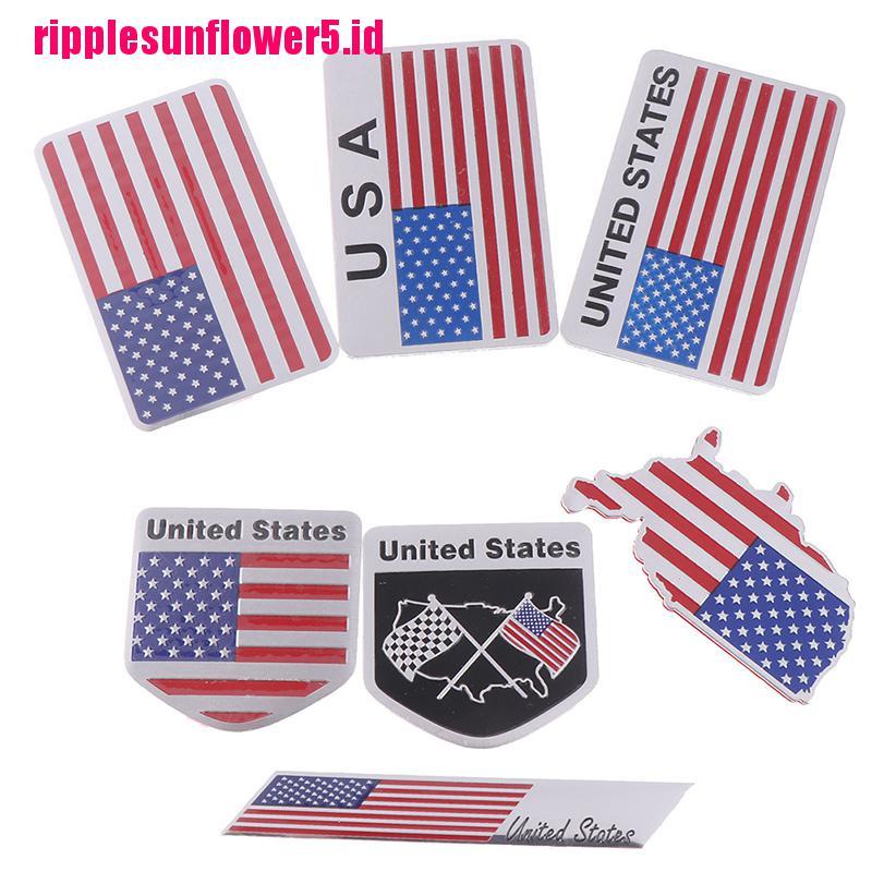 # Kaos T-Shirt Wanita Lengan Pendek Motif Print #1pc Stiker emblem / Badge Bendera Amerika Bahan alloy Untuk Mobil / Motor