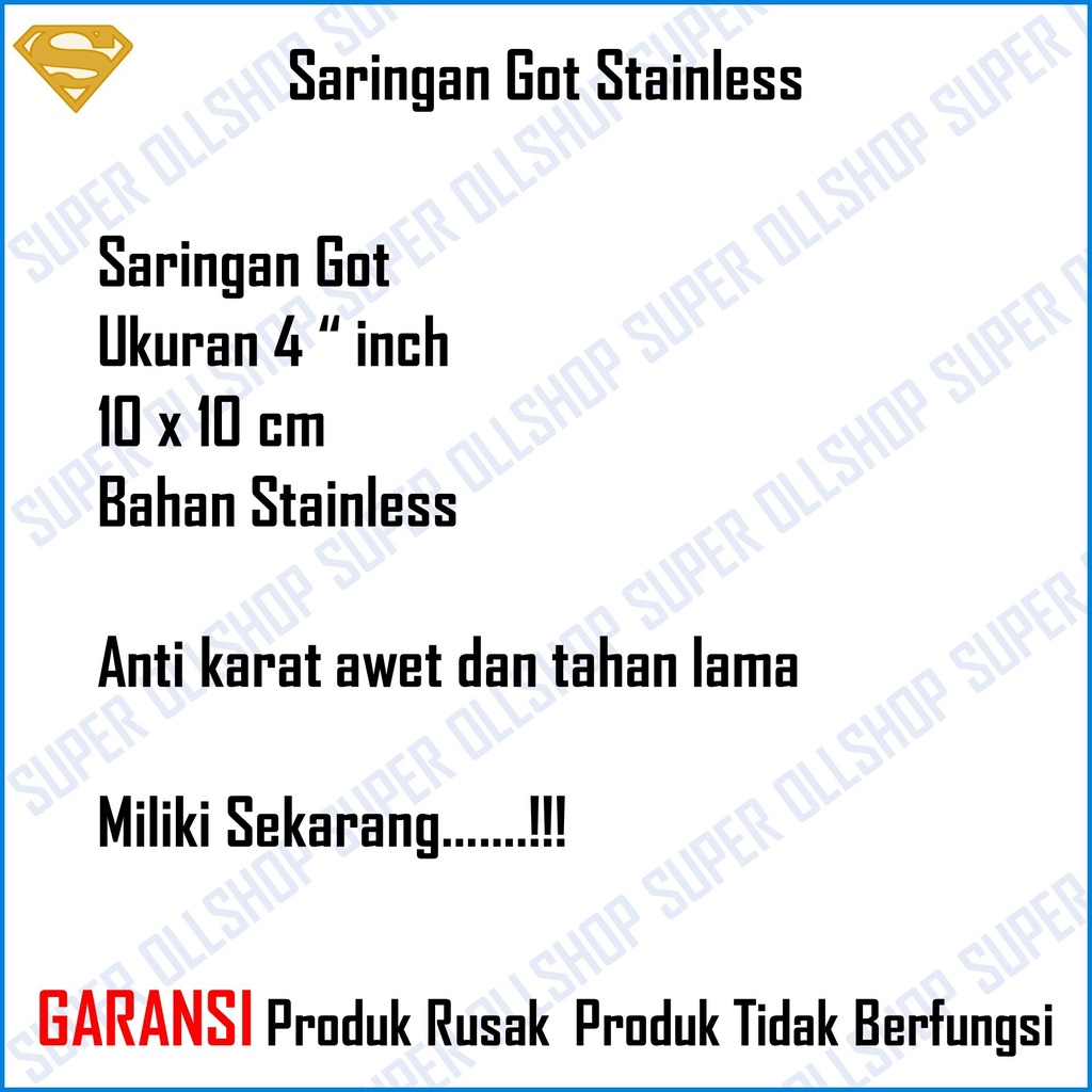 Saringan Got Kamar Mandi Stainless Floor Drain Mangkok 4 Inch Anti Karat Murah