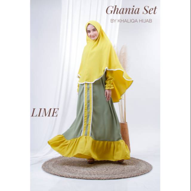 READY GAMIS SET SYARI MURAH GHANIA SET BY KHALIQA HIJAB