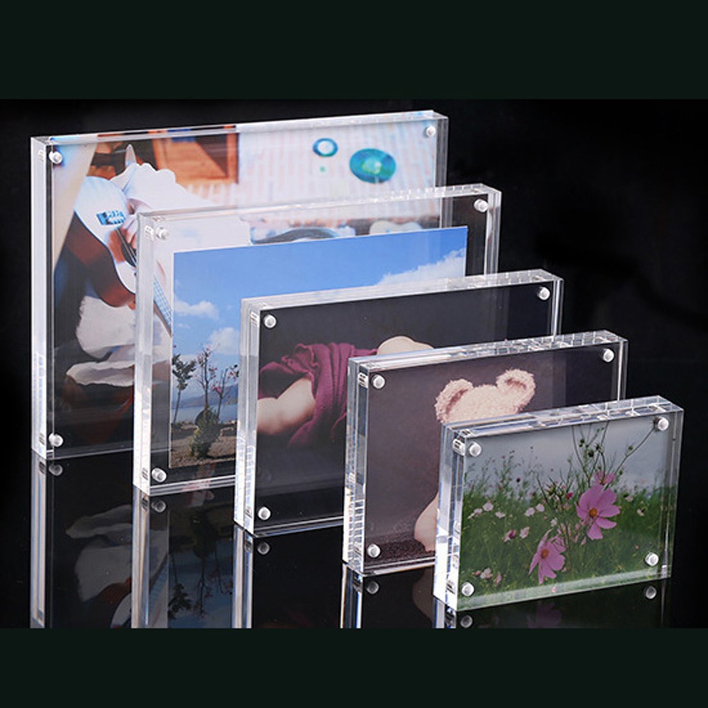 Multi-size Clear Acrylic Photo Frame Magnetic Photo Holder Picture Display Frame Price Tag Label Stand