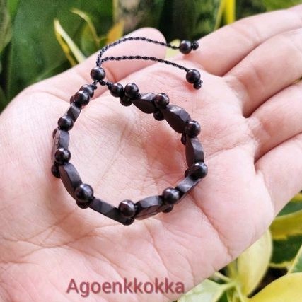 Grosir 10 pcs Gelang plat daun anak hitam kokka kaukah