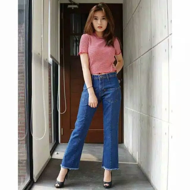 CELANA BOYFRIEND JEANS KANTONG DEPAN Kode 8019