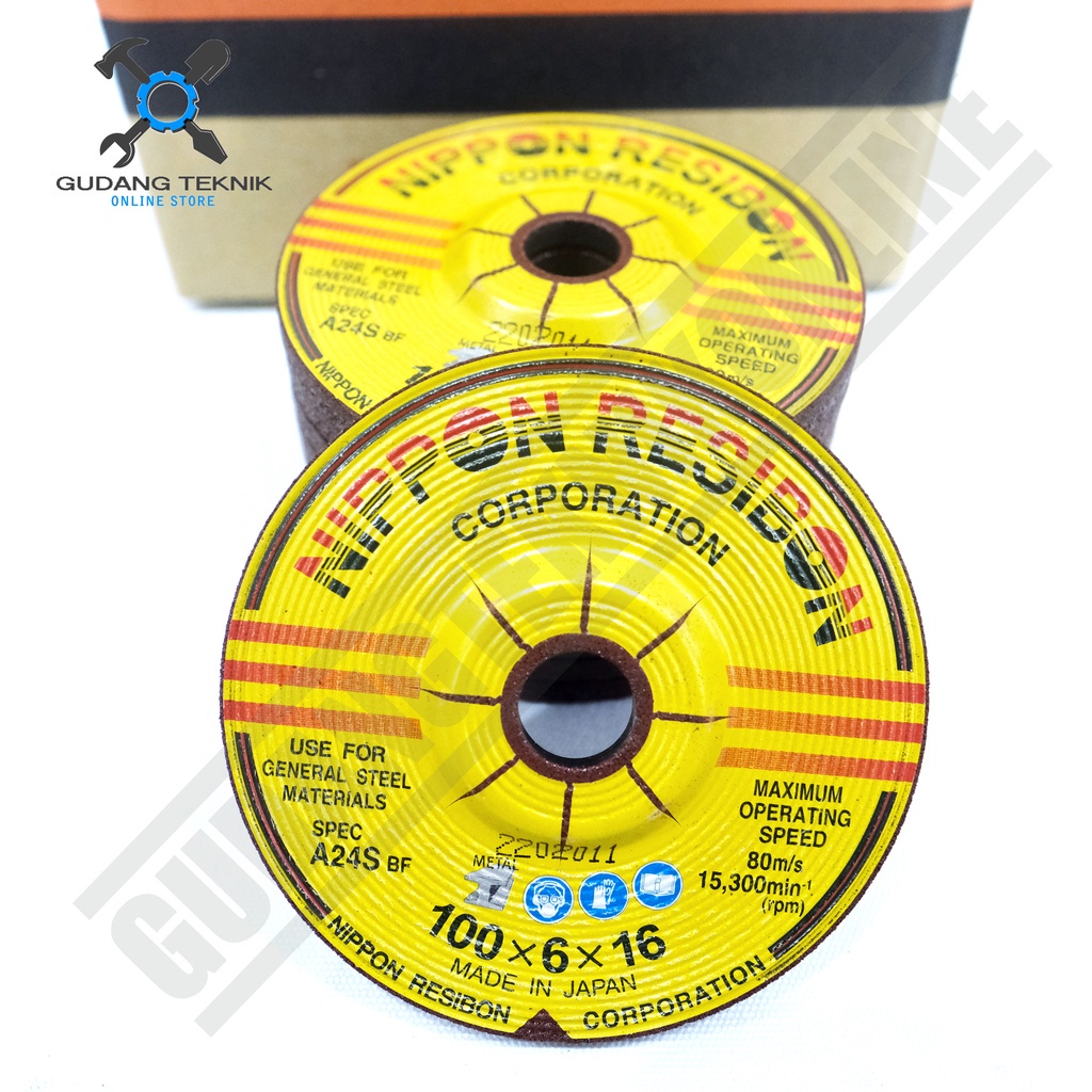 Batu Gerinda Grenda Poles Slep 4&quot; NIPPON RESIBON / Mata Batu Gerinda Asah 4Inch 4&quot;x6mm NIPPON RESIBON