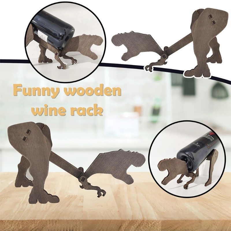 SIY  Wine Bottle Racks Dinosaur Red Wine Rack Creative Wine Holder Stand Shows Home Decoration Bar Cabinet Wines Rack