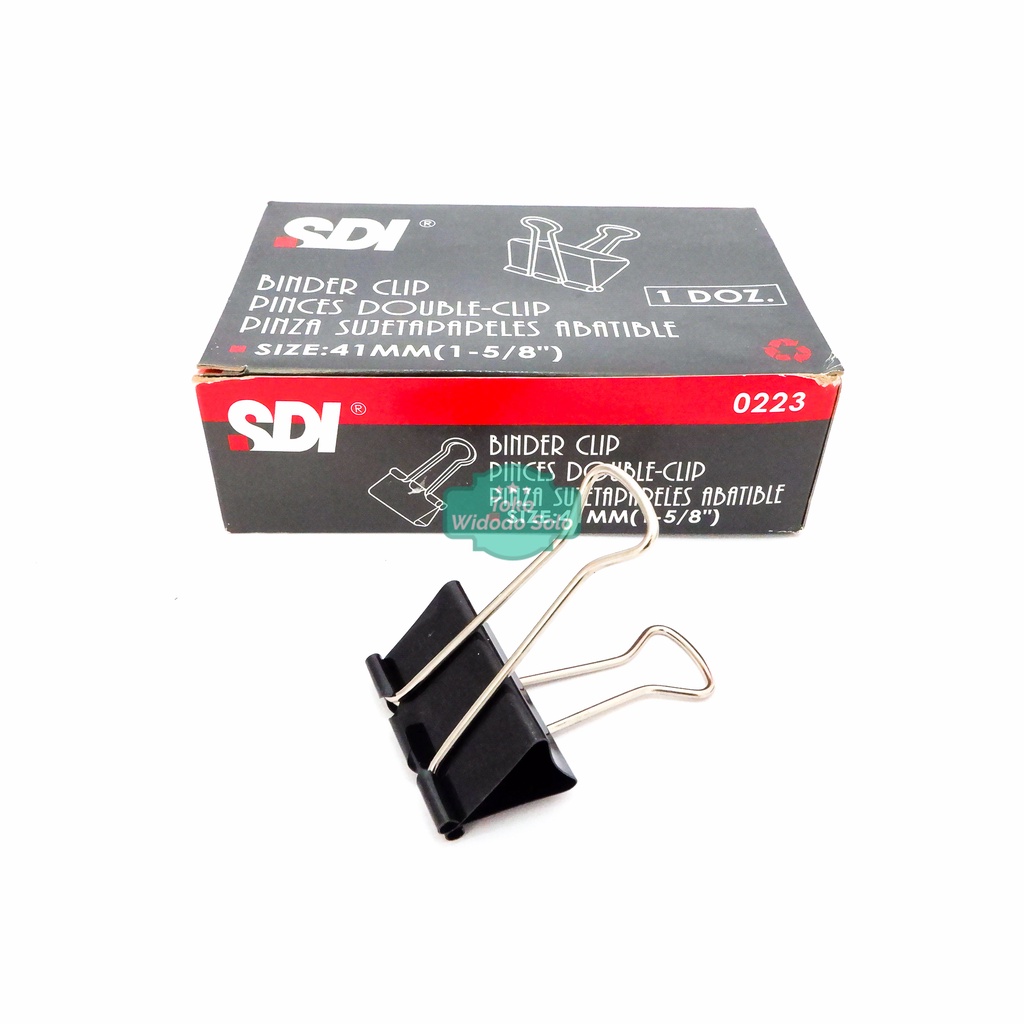 

Binder Clip SDI No 0223 1 5/8inch (Metal Klip Penjepit Hitam) - 1 Pack Isi 12 Buah