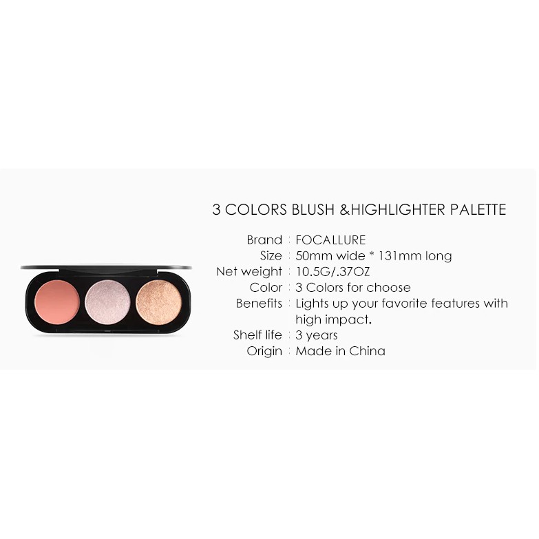 Focallure Trio Blush Highlighter Focallure Highlighter Powder Focallure Highlighter Palette Focallure Blush On Focallure Highlighter Focallure Focalure Focallur Fucallure Foccalure