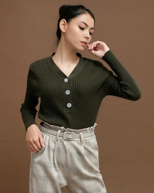 SWEATER RAJUT BODY FIT K3 SWEATER YESSI MODEL TERBARU-5