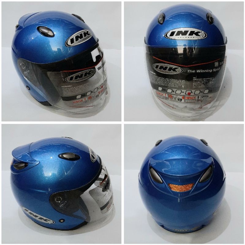 Helm ink centro original biru tua/cristal blue
