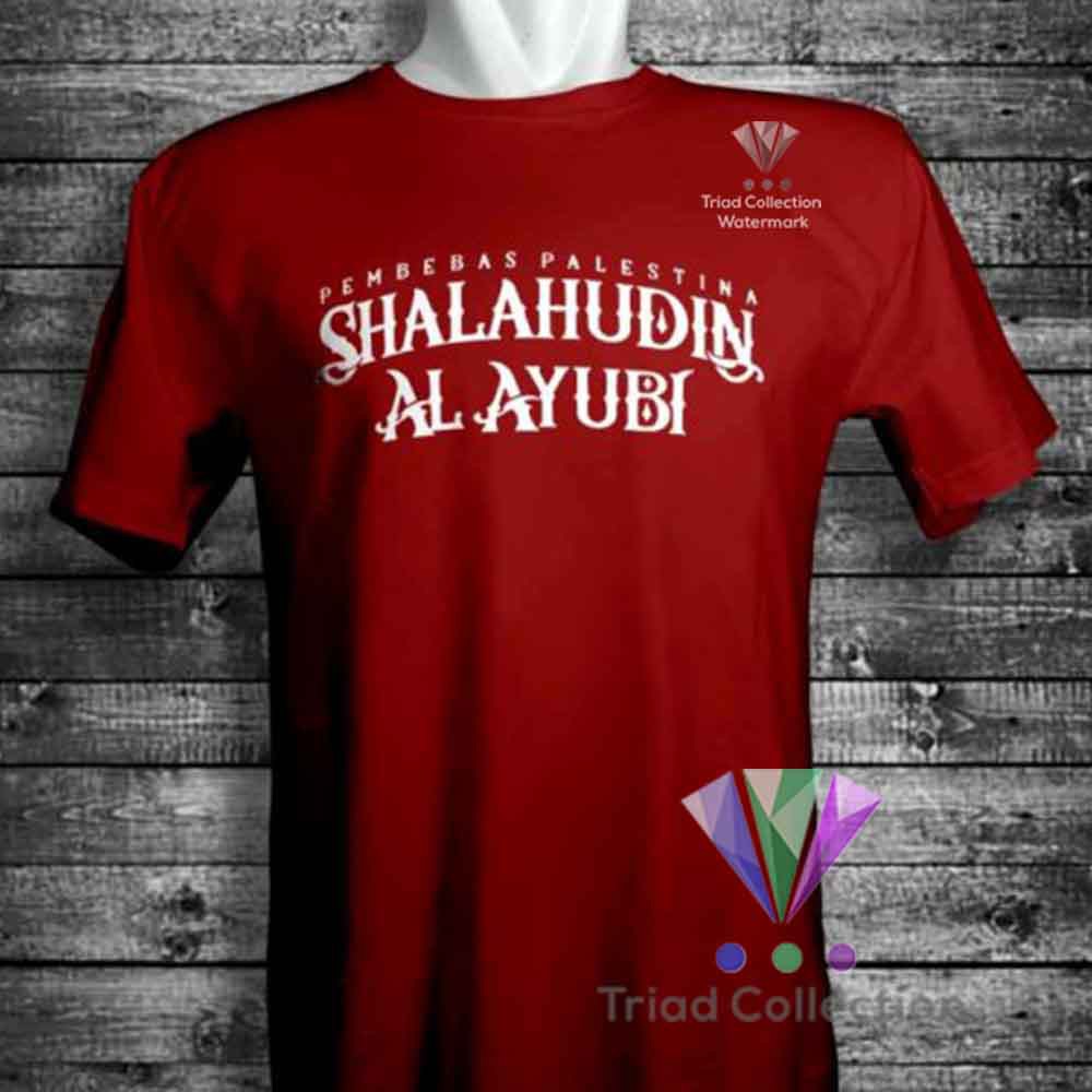 Kaos Dakwah Islami Shalahudin Al Ayubi Pembebas Palestina Palestine Premium Distro Muslim Tshirt 483-MARUN