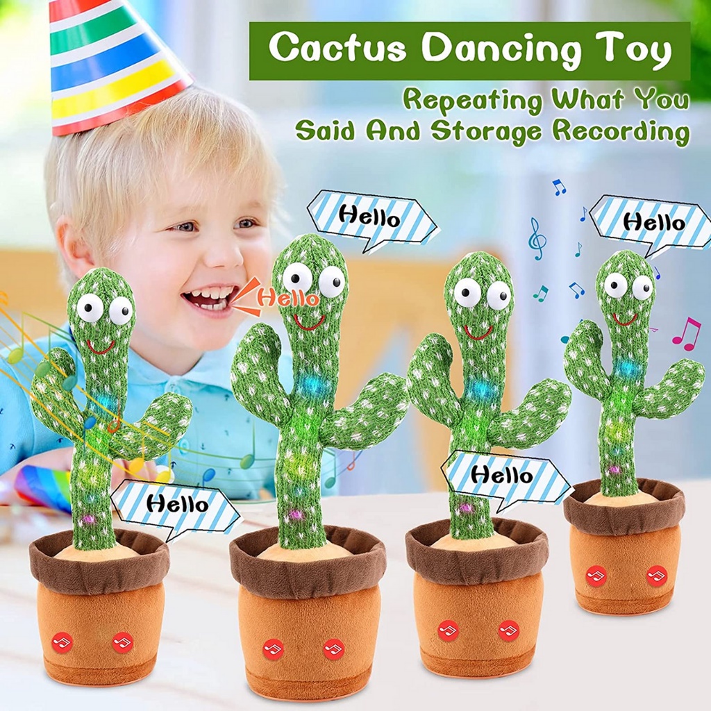 Boneka Kaktus Goyang dan Bicara Dancing Cactus Dancing Kaktus Bisa Bicara boneka kaktus Bisa Bicara