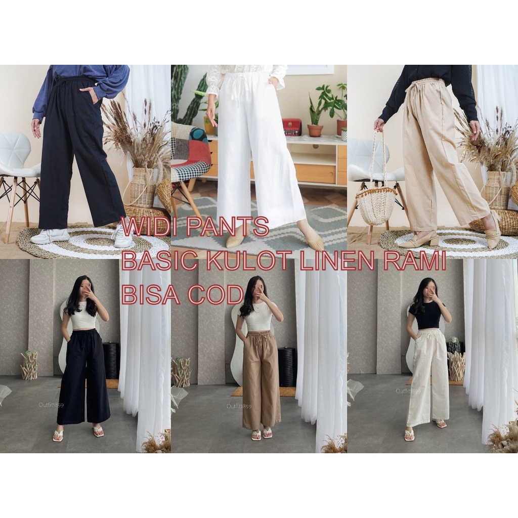 WIDI PANTS - Basic Kulot Linen