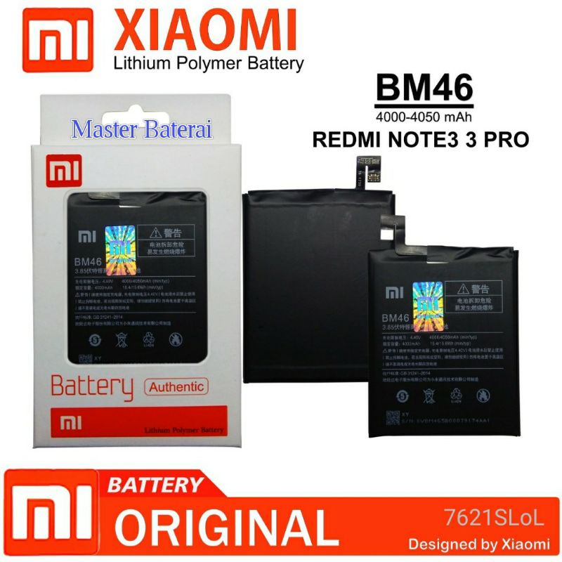ORIGINAL BM46 Baterai Xiaomi Redmi Note 3 / Note3 Pro Xioami Redmi Note 3Pro Note 3 ORIGINAL