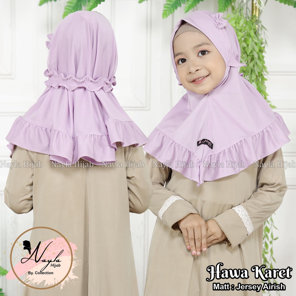 KERUDUNG INSTAN ANAK HAWA KARET 6 Bulan-4 Tahun JERSEY AIRIS HIJAB ANAK INSTAN NAYLA HIJA'B