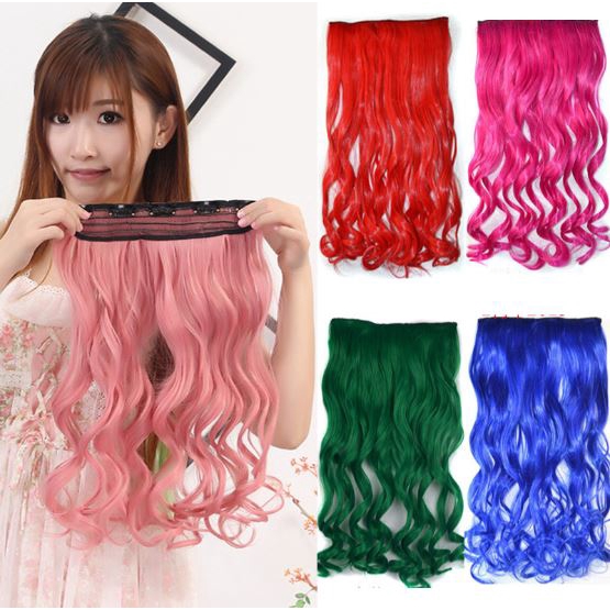 HAIR CLIP RAMBUT PALSU WANITA HAIRCLIP RAMBUT SAMBUNG BIG LAYER WAVY CURLY 1 WARNA
