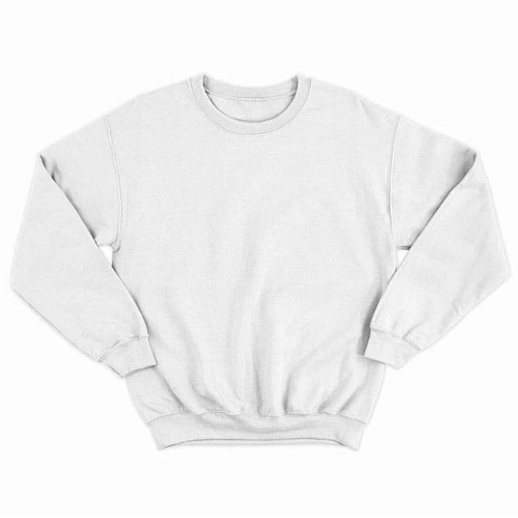 SWEATER POLOS BASIC PUTIH FLEECE PRIA & WANITA UKURAN M L XL [COD]