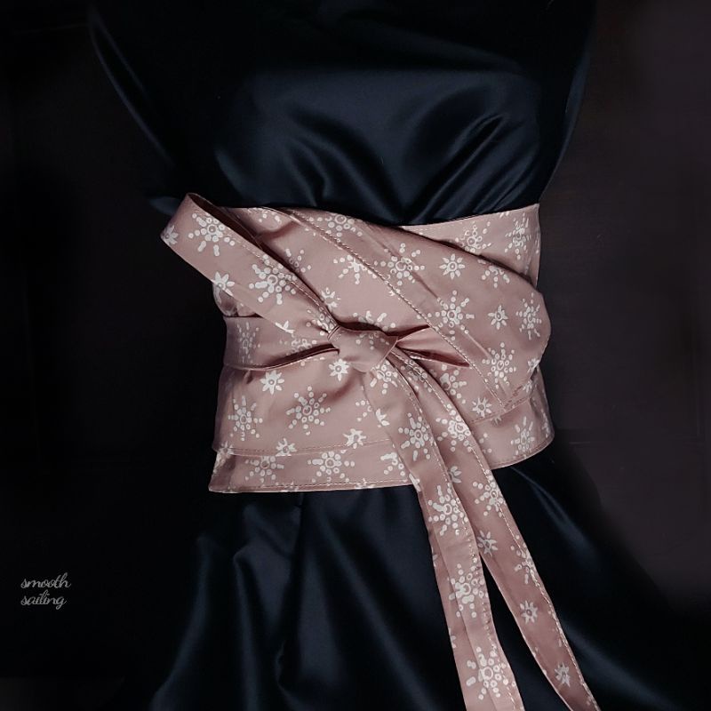 Obi Belt Dusty Pink Truntum Batik Cap