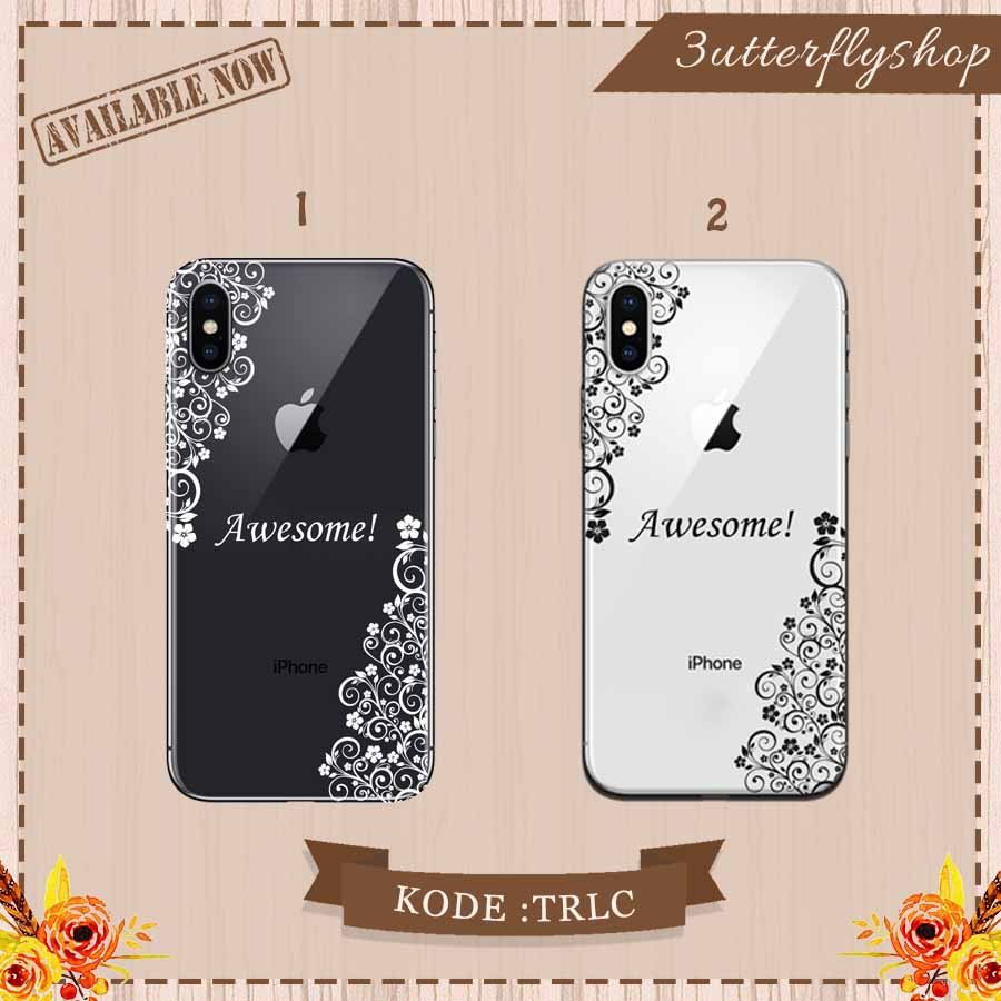 Transparant Lace case Vivo y91c y93 y17 y12 v15 v11 F11 f9 f7 redmi 4a 6a note 7 prime realme 5 pro