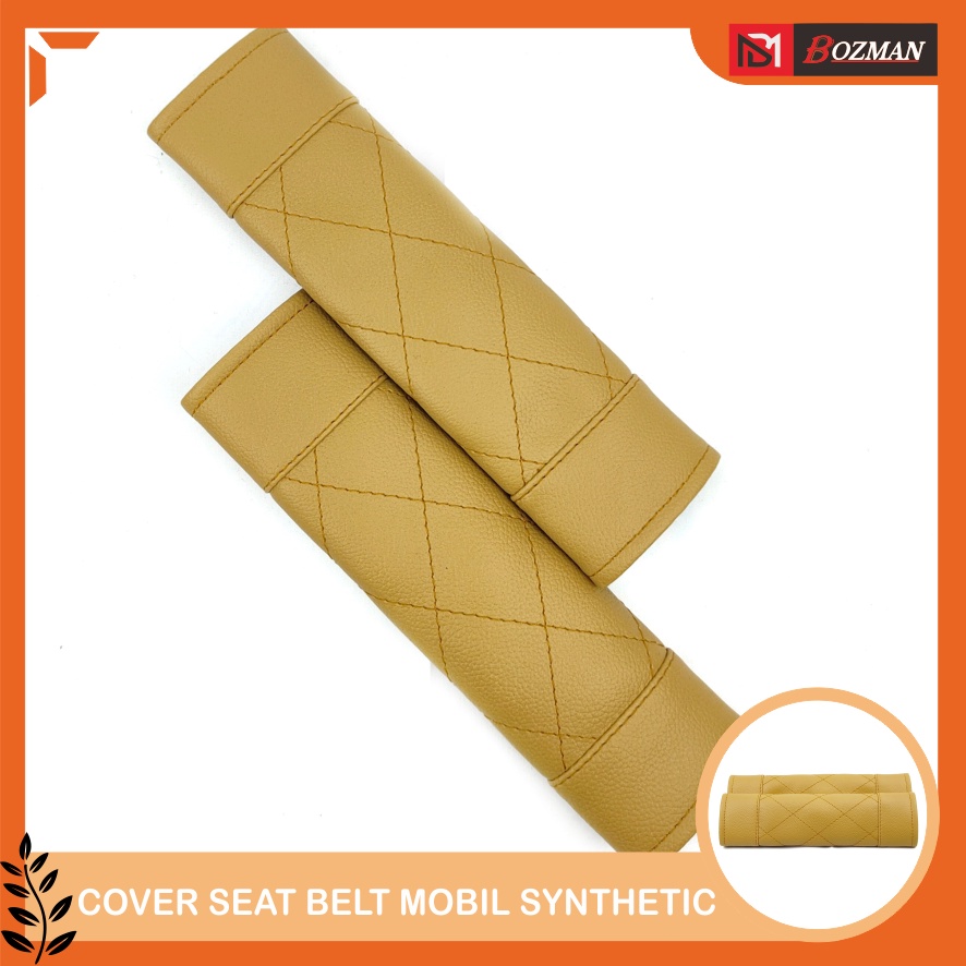 Cover Seat Belt Kulit Sintetis Bozman Mobil Keselamatan Safety Berkendara Motif