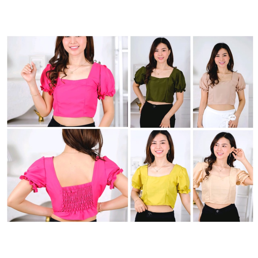 AZ.FS - ZEC OOTD HANSA Top / VIOLA Crop Top / Blouse Crop Korean Style