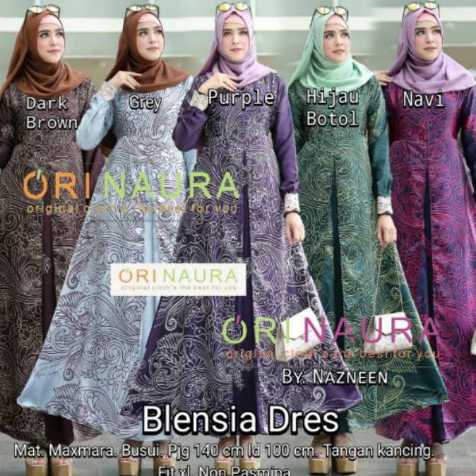 Baju Gamis Wanita Terbaru Batik Blensia Dress Original Naura