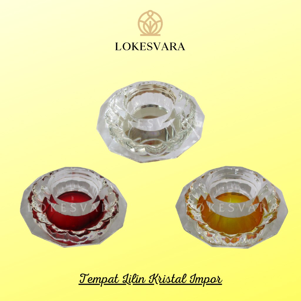 Tempat Lilin (Candle Holder) Kristal Impor