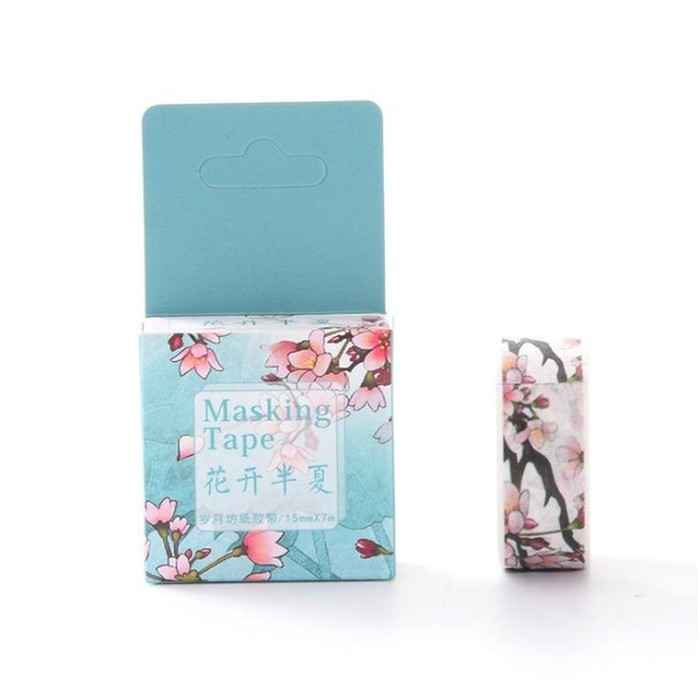 Japanese Washi Tape - Flower Falls And Blow Pattern (1,5cmx7m)