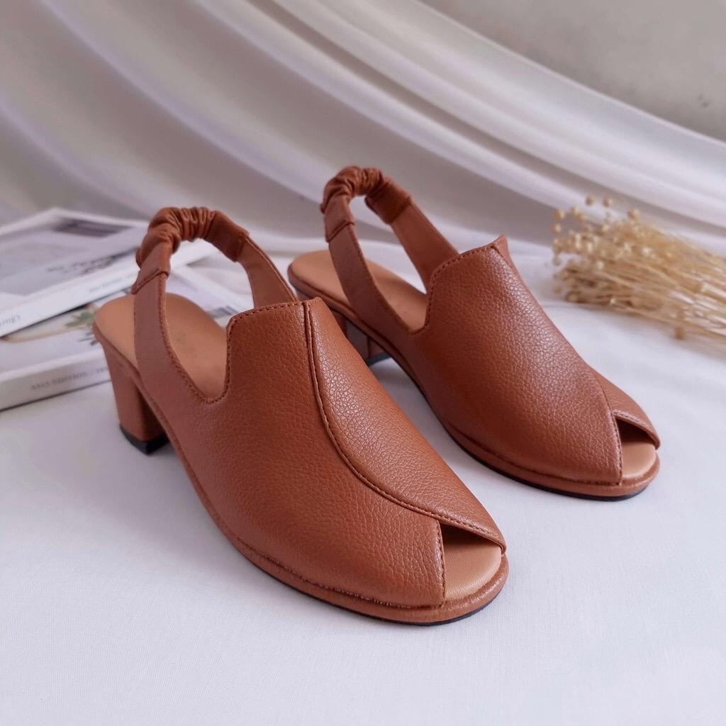 Sandal ZNYN High Hells Wanita Modern Hak Tinggi 5 cm