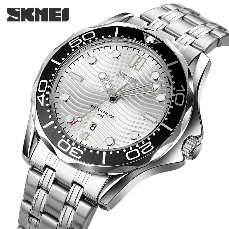 Jam Tangan Pria SKMEI 9276 Analog Date Silicon &amp; Stainless Steel Original SKMEI