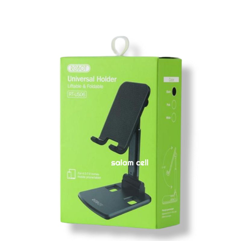 Dudukan Hp Universal Stand Holder ROBOT RT-US06 Tablet Smartphone Adjustable Stand Holder Original