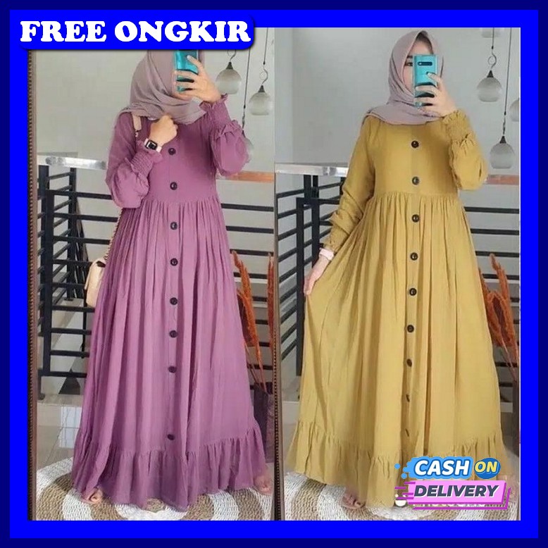 (Cod) Gamis Ratu Jannah~Gamis Moderen~Gamis Pesta~Gamis Terbaru~Gamis Slvina~Gamis Kekinian~Fashion 