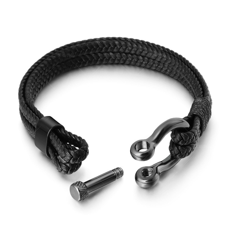 Gelang Bahan Kulit Gaya Vintage Untuk Pria