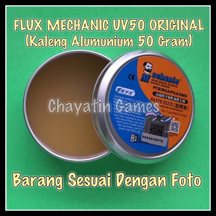 Flux Original Mechanic Uv 50 Kaleng Alumunium - Pasta Solder - Minyak