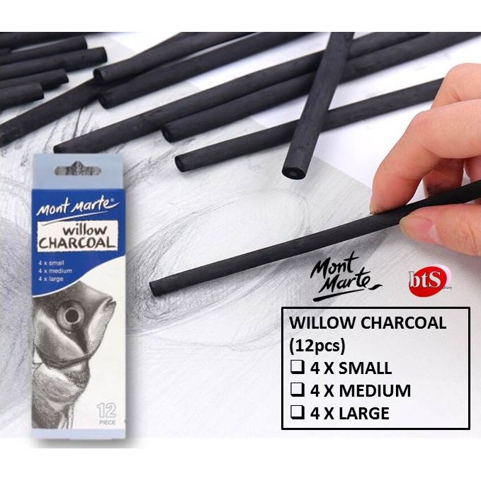 Mont Marte - Willow Charcoal 12 piece set