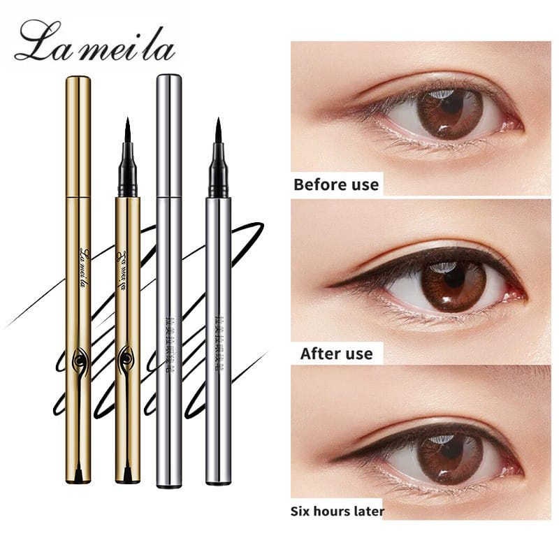 SHINE STAR - LAMEILA Eyeliner Gold / Silver Anti Air &amp; Keringat Eyeliner Spidol Korean Make Up (TERMURAH)