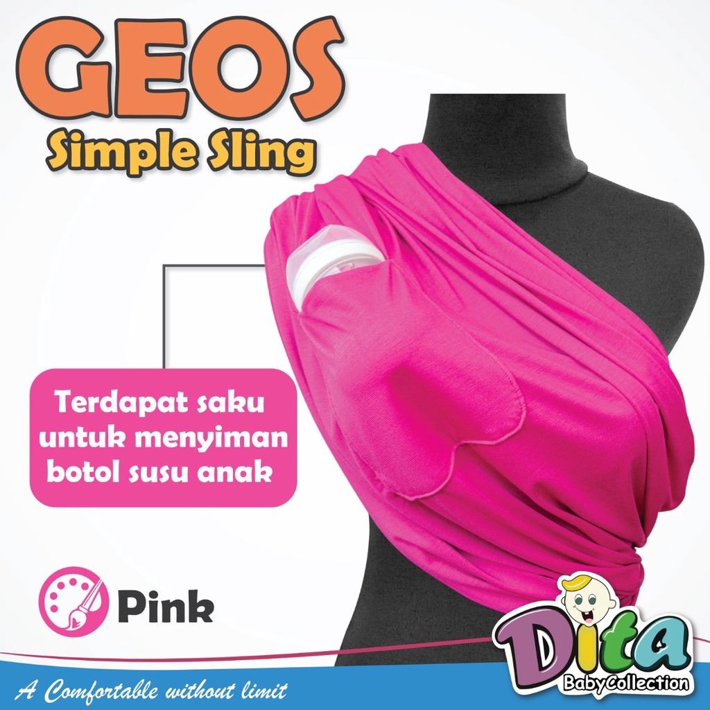 Bisa TUKAR SIZE GENDONGAN KAOS POLOS DITA KANTONG GEOS BABY GENDONGAN BAYI SAMPING