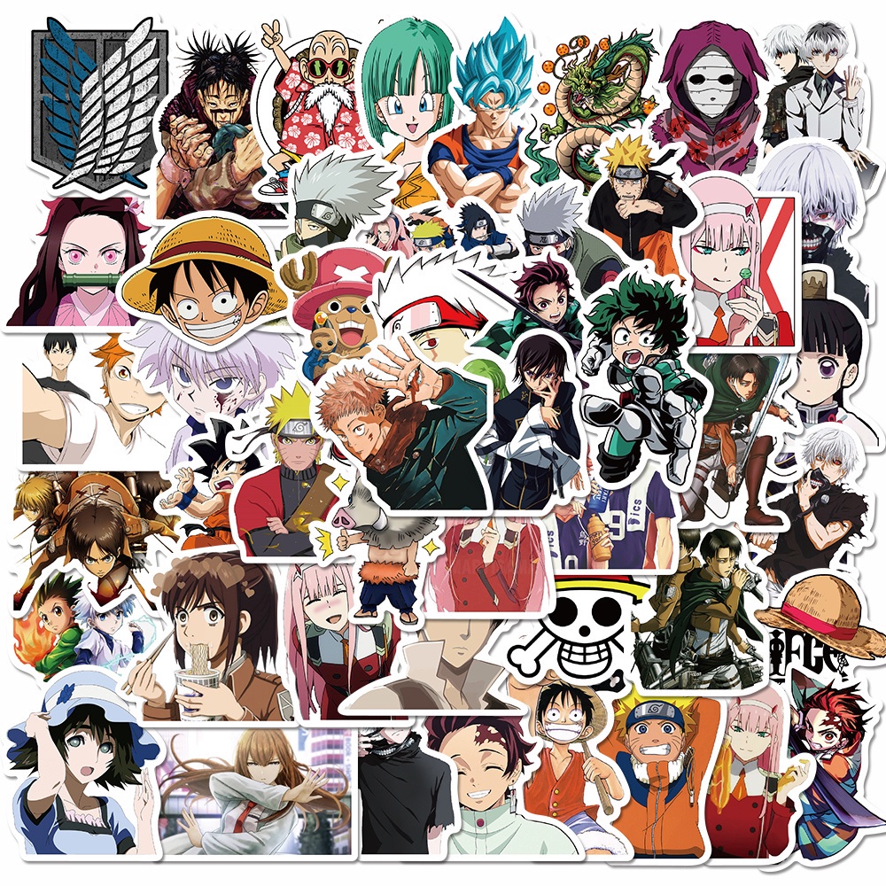 Stiker Desain Anime Naruto One Piece Demon Slayer Haikyuu Hunterxhunter Attacks On Titan