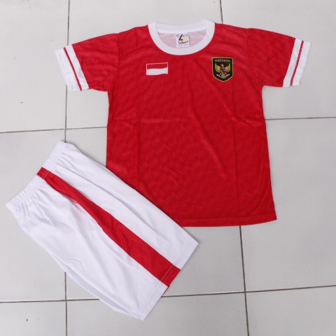 SETELAN BAJU BOLA TIMNAS INDONESIA/JERSEY BOLA TIMNAS PRINTING USIA 5-15THN