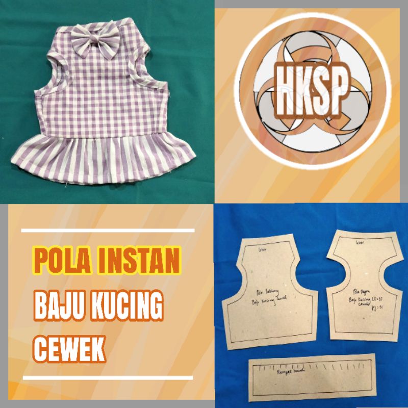 (BISA COD) Pola Instan Baju Kucing Cewek/baju kucing cewek/Pola murah/