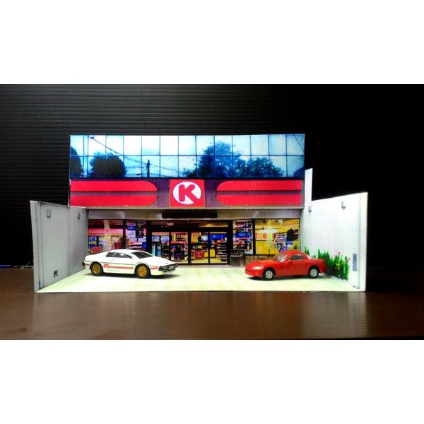 

seni melipat kertas origami buat anak sekolah diorama papercraft circle K mini market skala 1/72