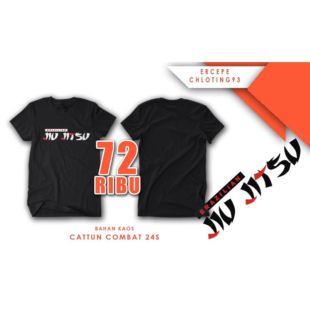 Kaos Jiu jitsu Pria Brazilian Jiujitsu Jujitsu Ju jitsu kaos BJJ Cotton Combat 24s