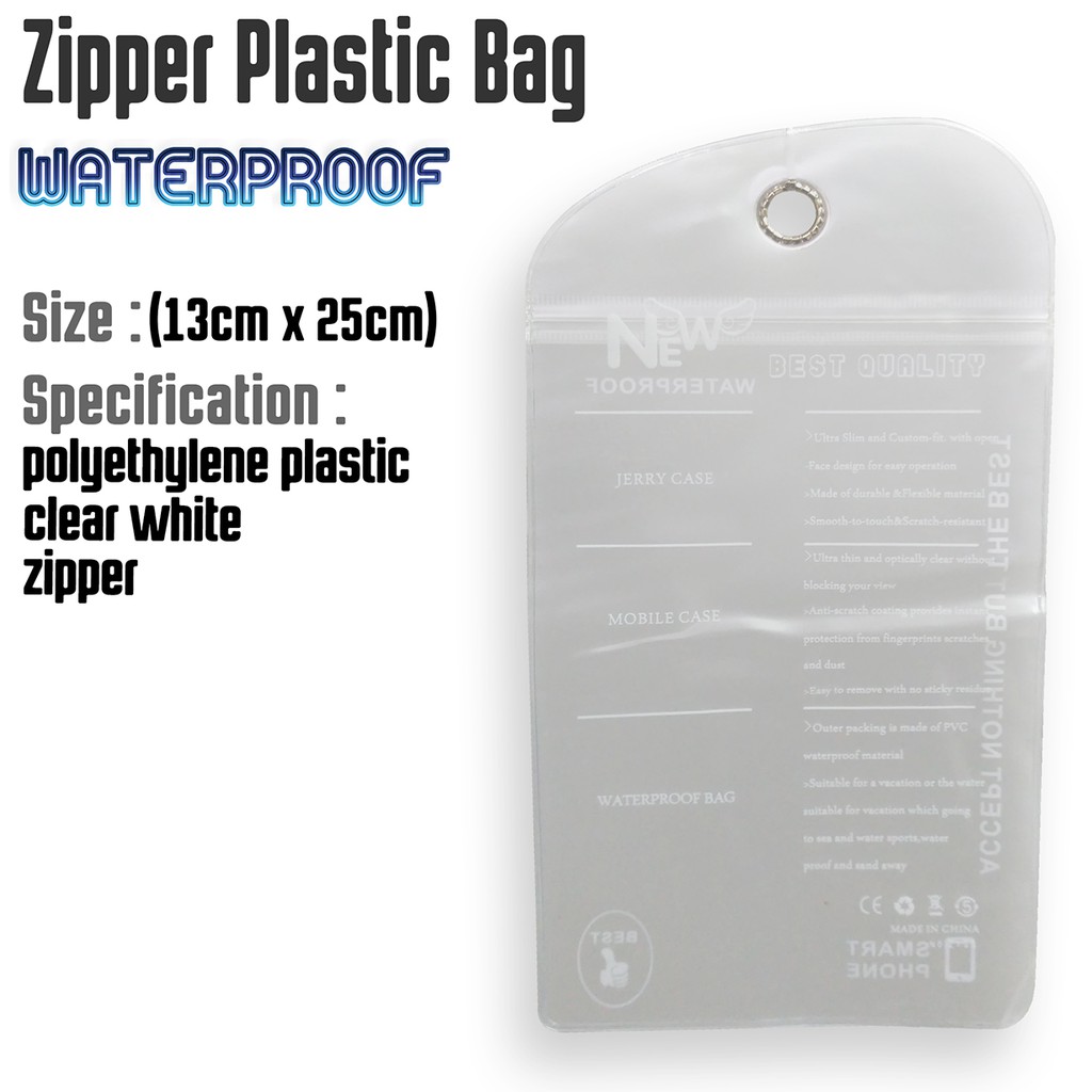 Jual Waterproof Plastic Bag with Zipper Shopee Indonesia